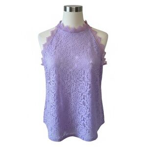 Beeryou Lavender Lace Halter Top